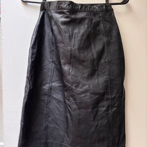 Vintage Black Leather Skirt
